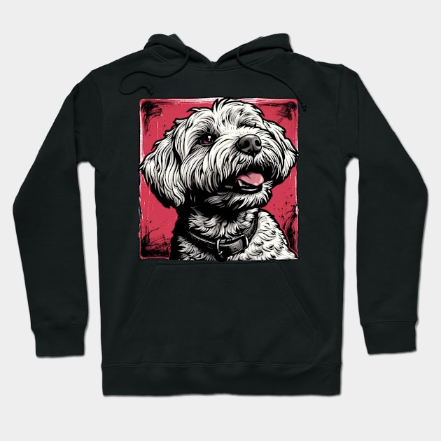 Retro Art Poodle Dog Lover Hoodie by June Sixteen